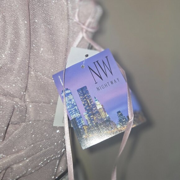 Nightway Shimmer Halter Dress - Picture 2 of 5